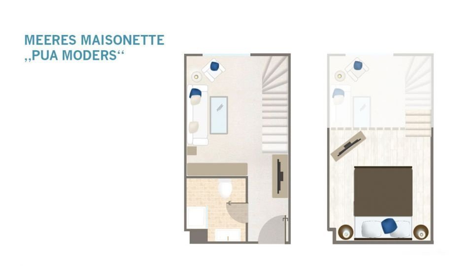 Grundriss einer Maisonette-Suite im Söl’ring Hof, Urlaub auf Sylt.