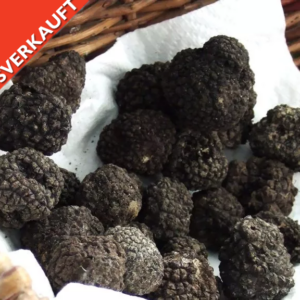 Schwarze Trüffel mit dem Hinweis „Ausverkauft“.