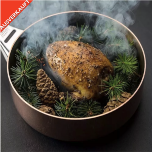 Fleischgericht in der Pfanne, "Weihnachtskochkurs ausverkauft.