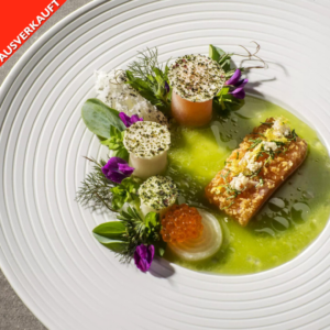Gourmetküche im Söl’ring Hof, dem luxuriösen Urlaubsziel auf Sylt.