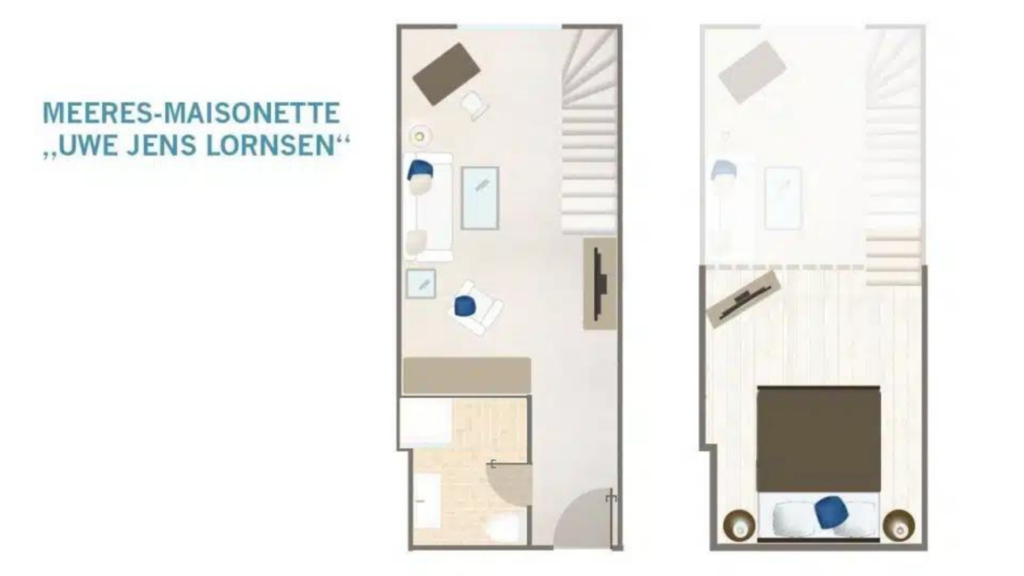Grundriss der Uwe-Jens-Lornsen-Suite im Söl’ring Hof Sylt.