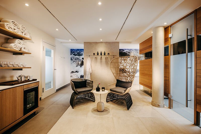 Spa-Lounge im Söl’ring Hof auf Sylt – Entspannung und Luxus.