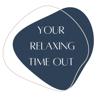 Navy abstract, beige outline, “YOUR RELAXING TIME OUT,” Söl’ring Hof Sylt.